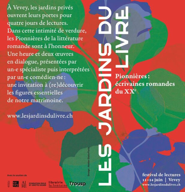 Six lieux magiques, onze auteures, des lectures et des discussions pour quatre jours de célébration de l'écriture au féminin. À vos agendas!
Programme complet: www.lesjardinsdulivre.ch

@librairielafontaine 
@editionsdelaire 
@bernardcampicheediteur 
@trousp.tv